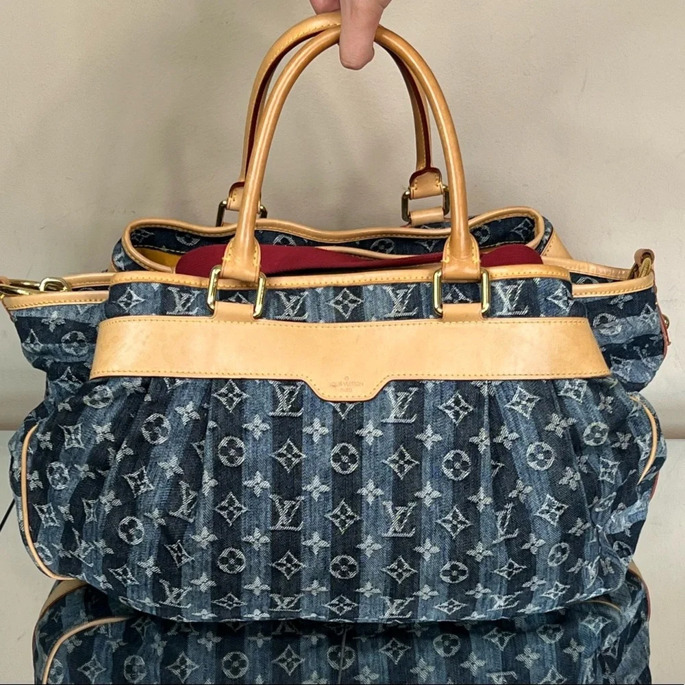 Louis Vuitton Denim Cabas Raye GM Tote Handbag - Picture 4 of 17